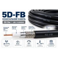 Коаксіальний кабель 5D-FB 50 Ом, луджена мідь